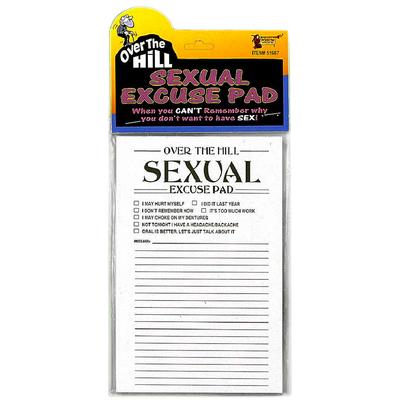 Click to get Over the Hill Sexual Excuse Pad